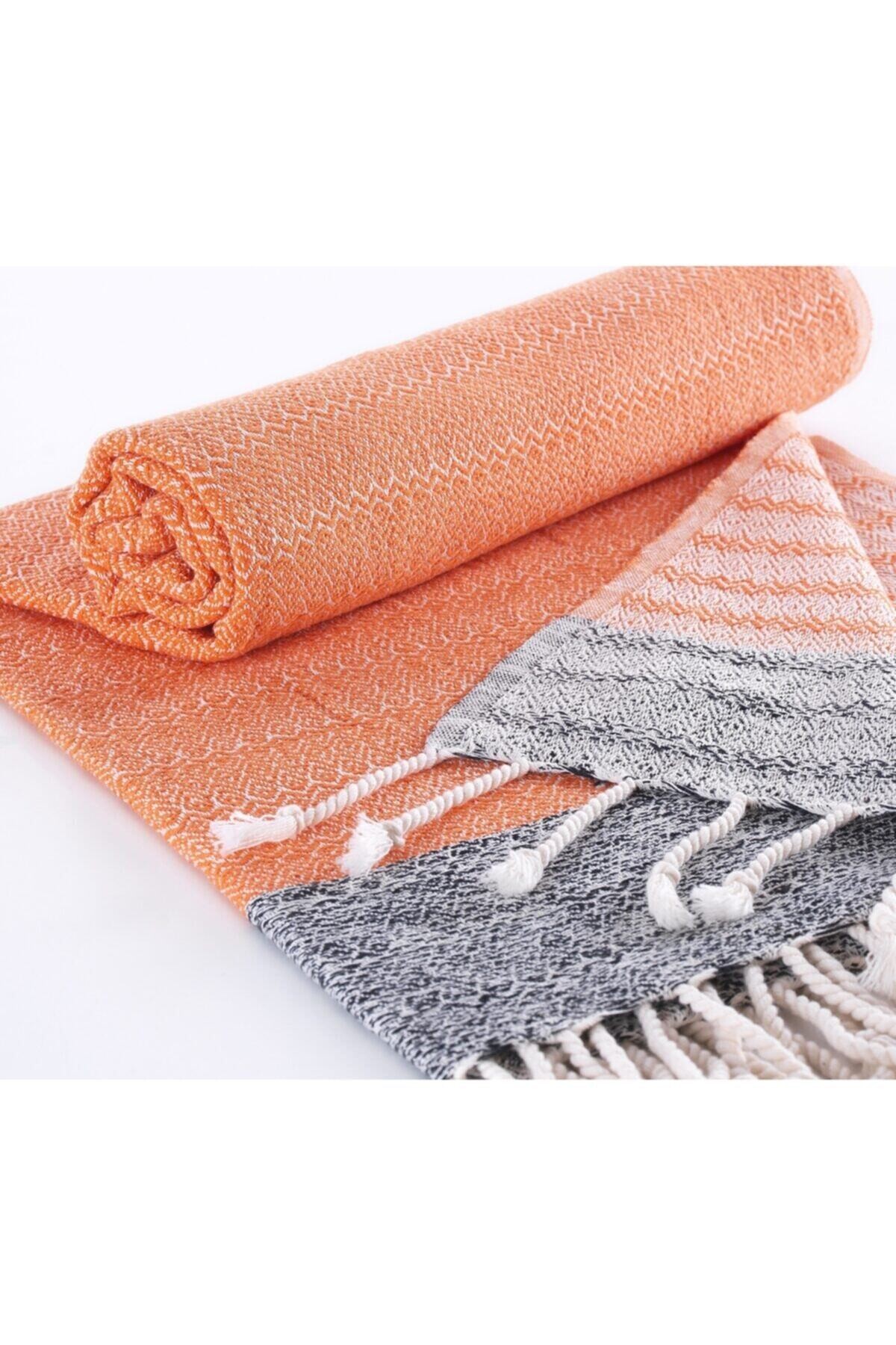 Peştemal El Dokuması Demre Desen Turuncu Renk