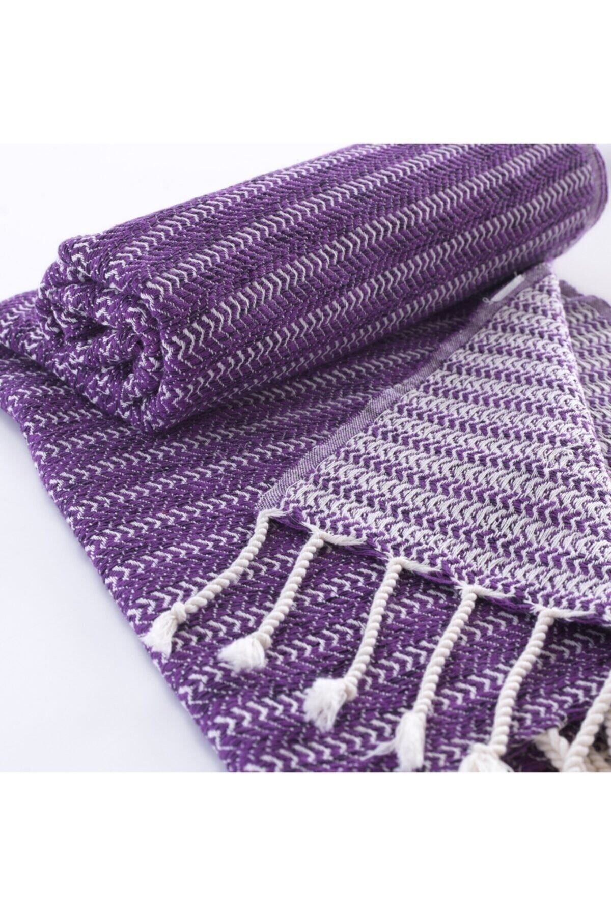 Peştemal El Dokuması Falez Desen Mor Renk