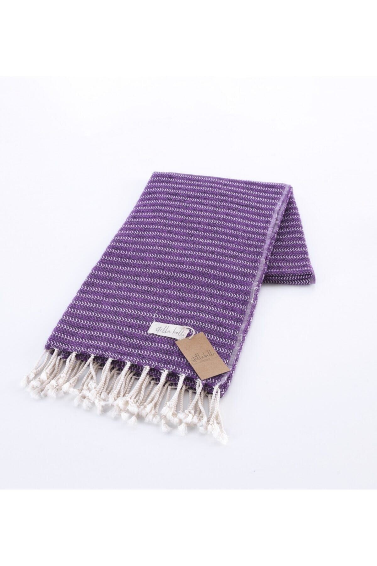 Peştemal El Dokuması Falez Desen Mor Renk