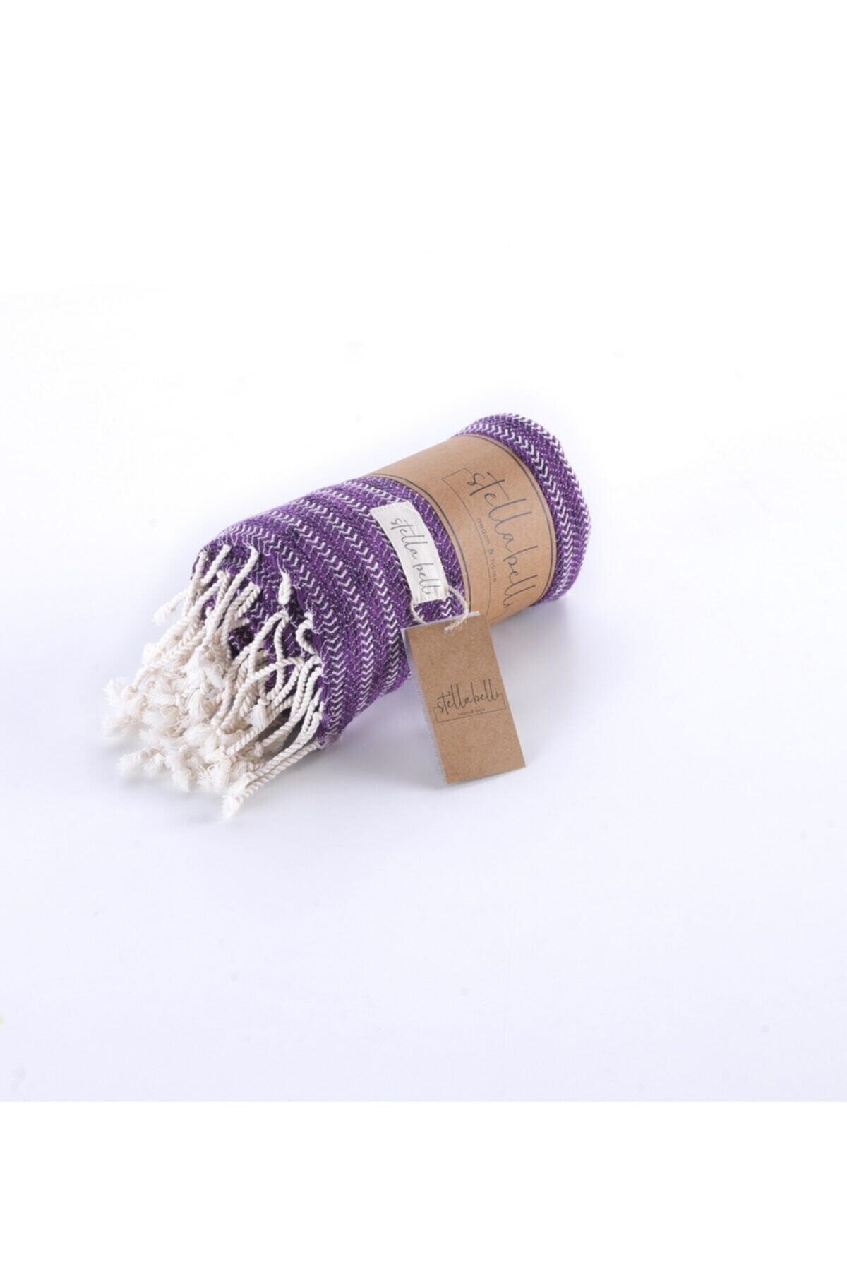 Peştemal El Dokuması Falez Desen Mor Renk