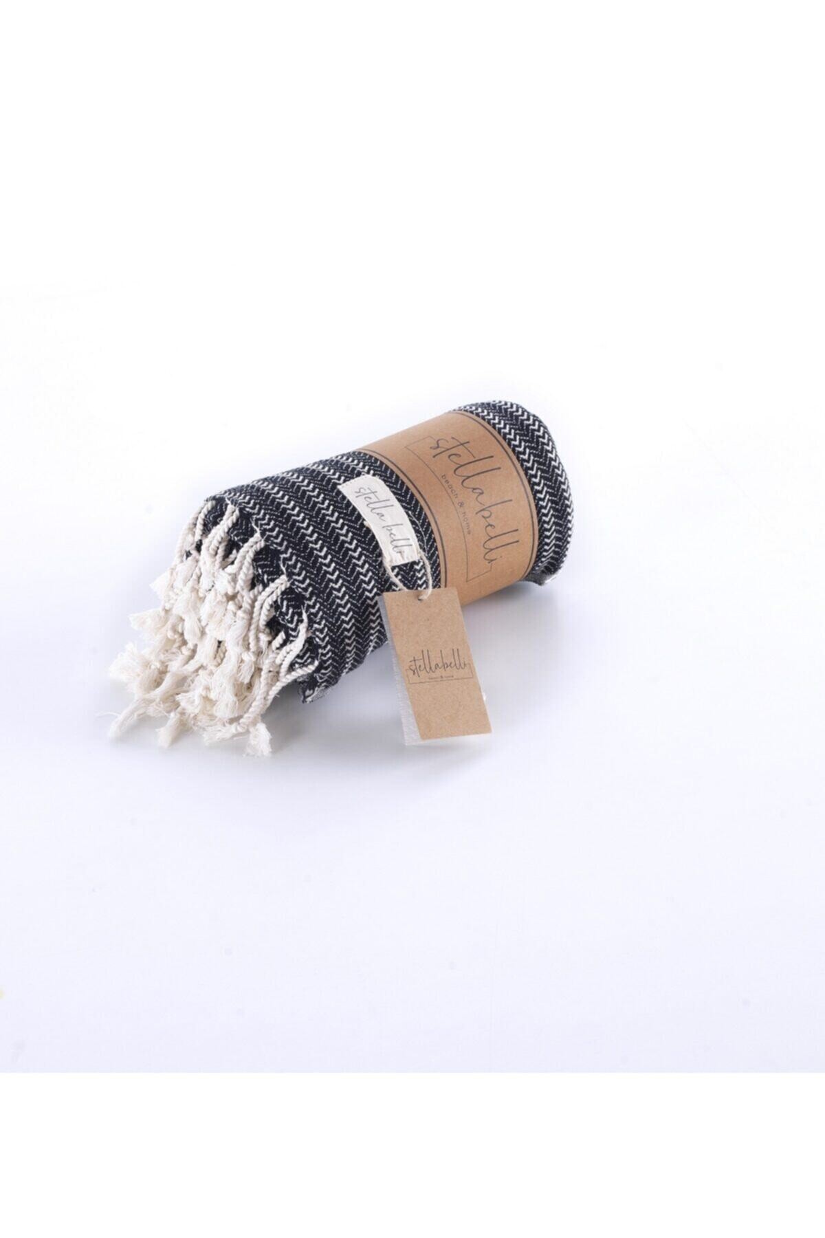 Peştemal El dokuması Falez Desen Siyah Renk