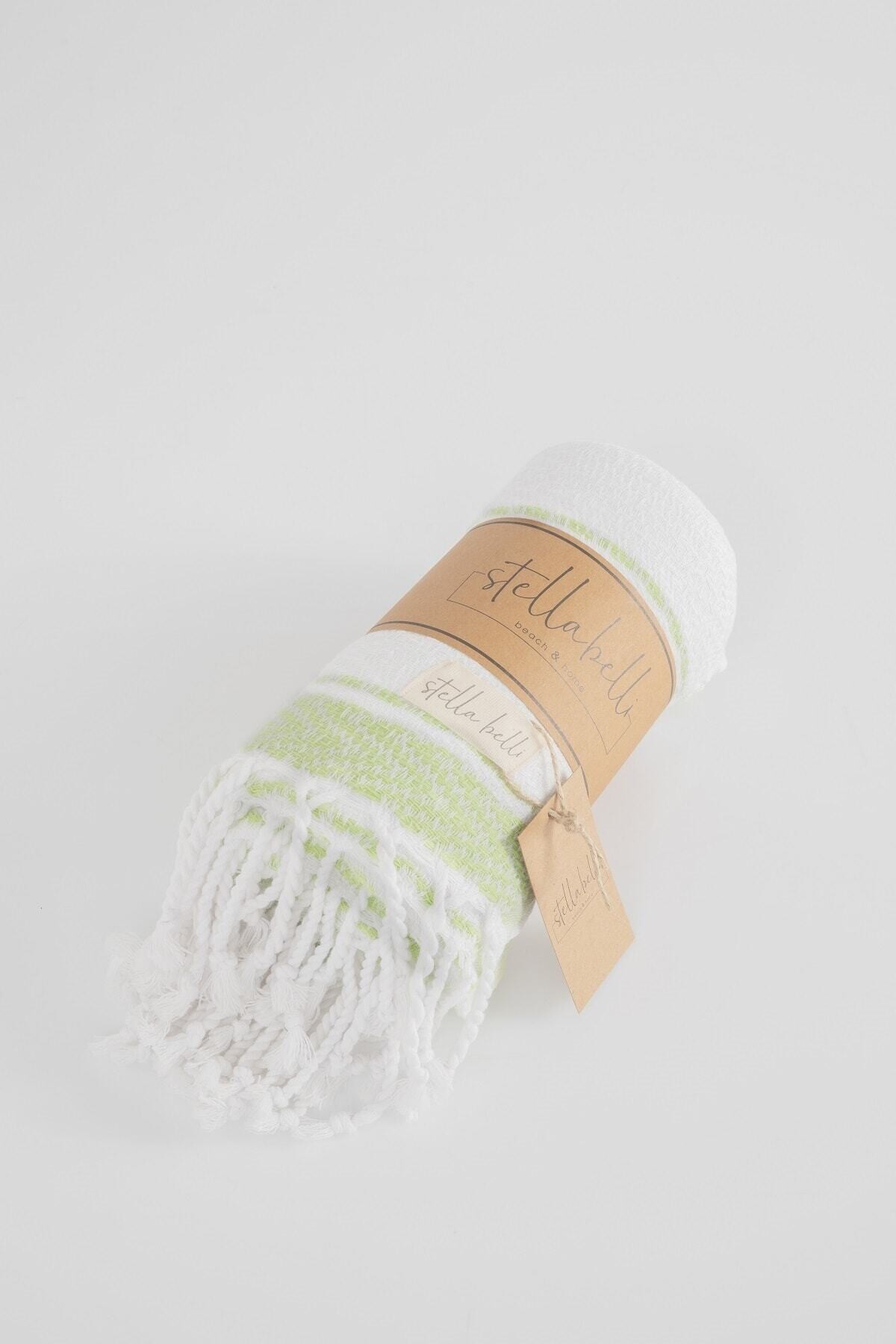 Peştemal El Dokuması Pamira Desen Yeşil Renk