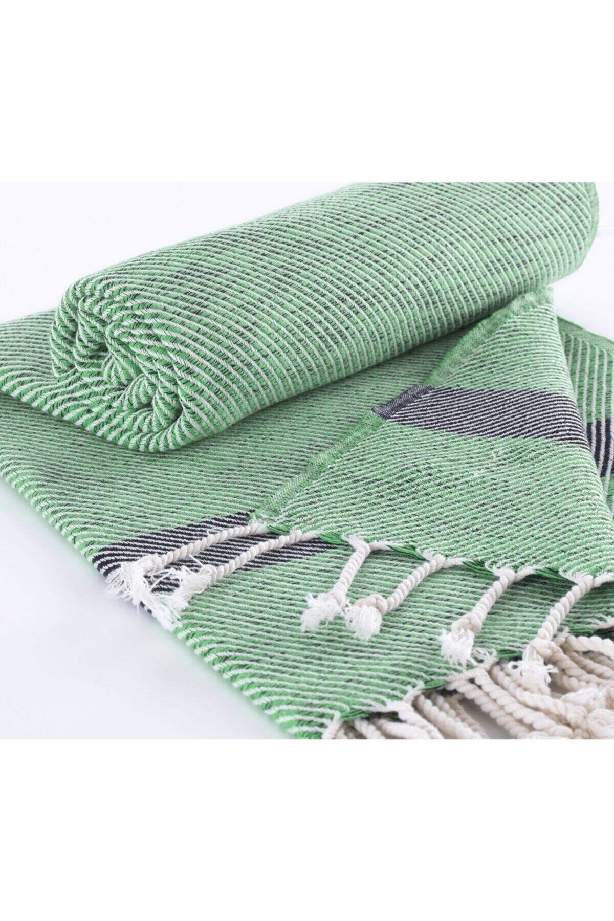 Peştemal El Dokuması Polye Desen Yeşil Renk