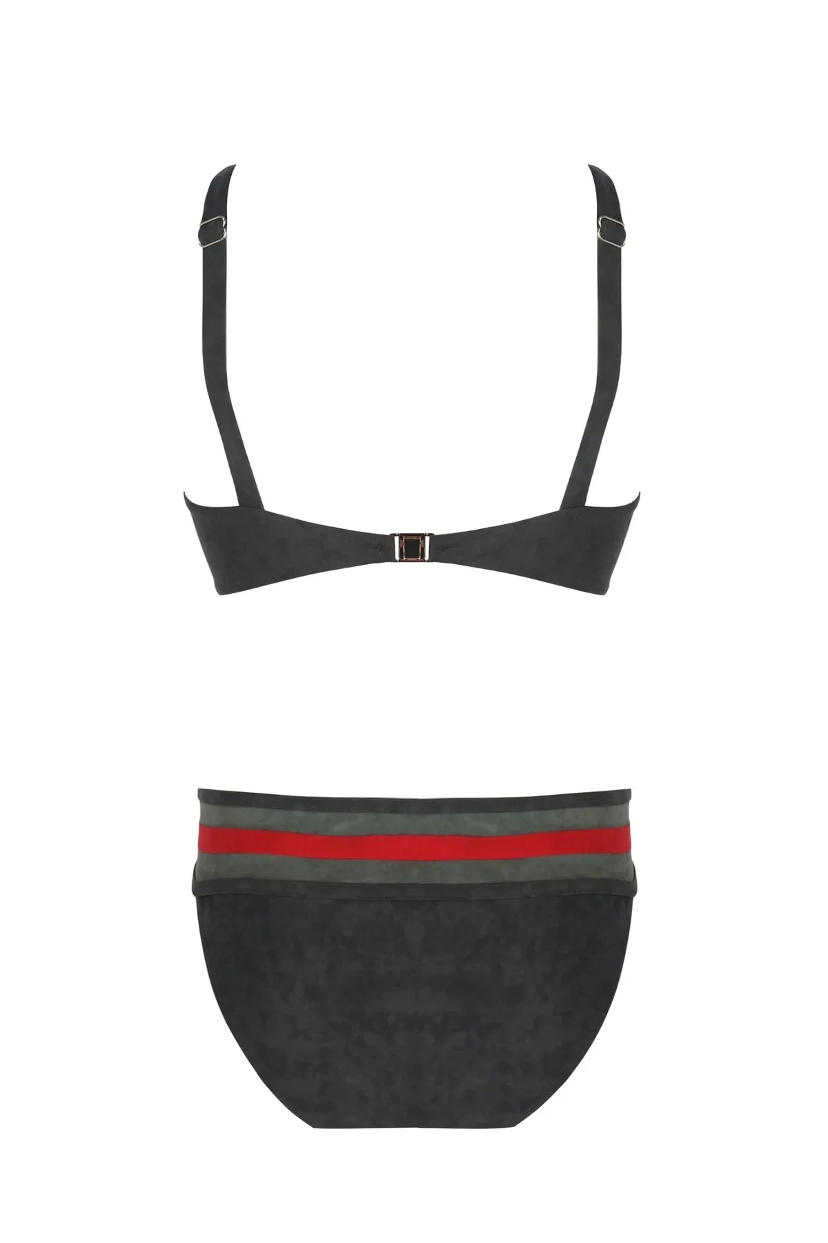 ZEKİ Kadın Haki Süet Efektli Çıkarılabilen Kaplı, Ayarlanabilir Kalın Askılı Bikini Takımı HZL23S-ZK117521