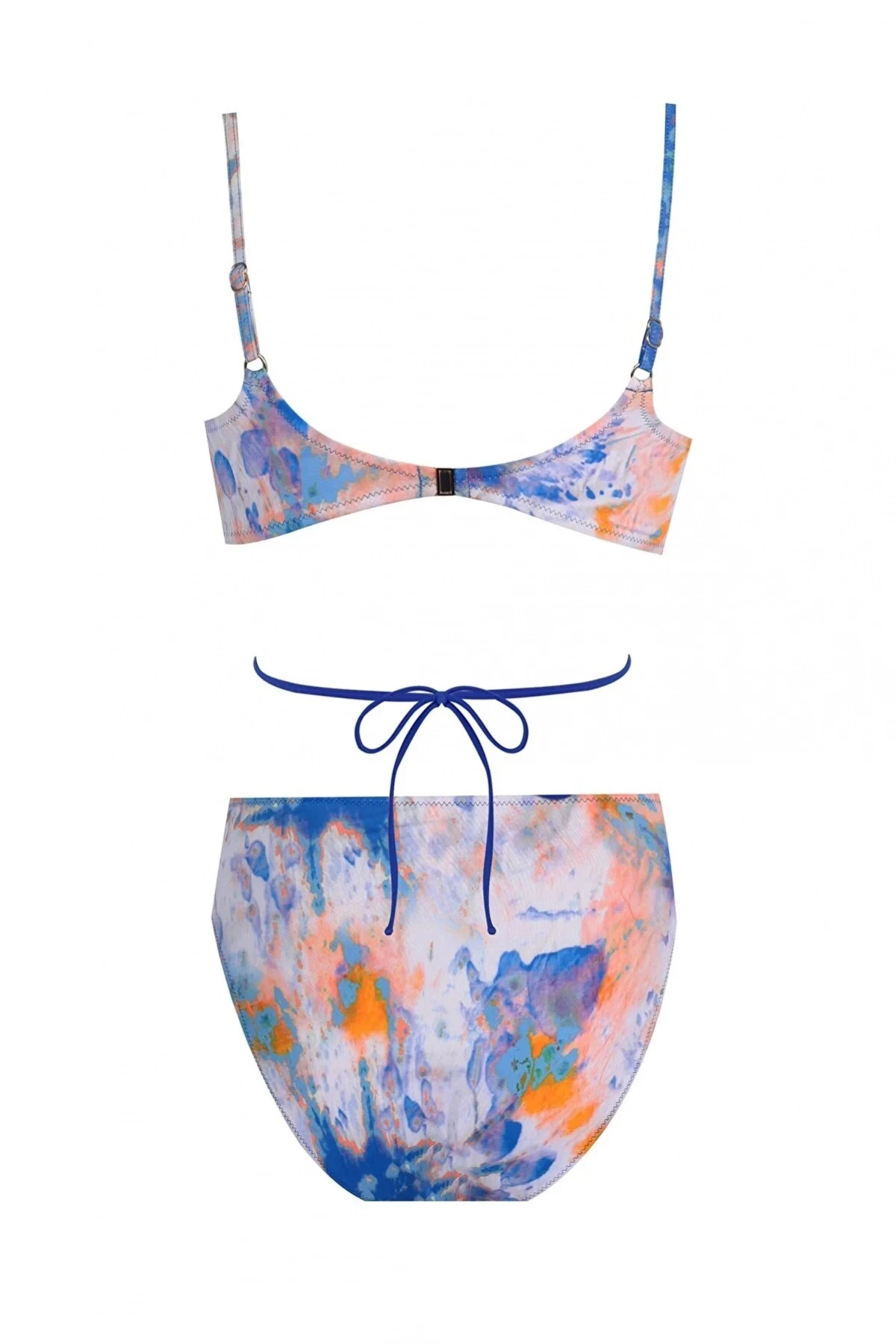 ZEKİ Kadın Mavi Ayarlanabilir Askılı Boncuk Detaylı Bikini Takımı HZL23S-ZK110021
