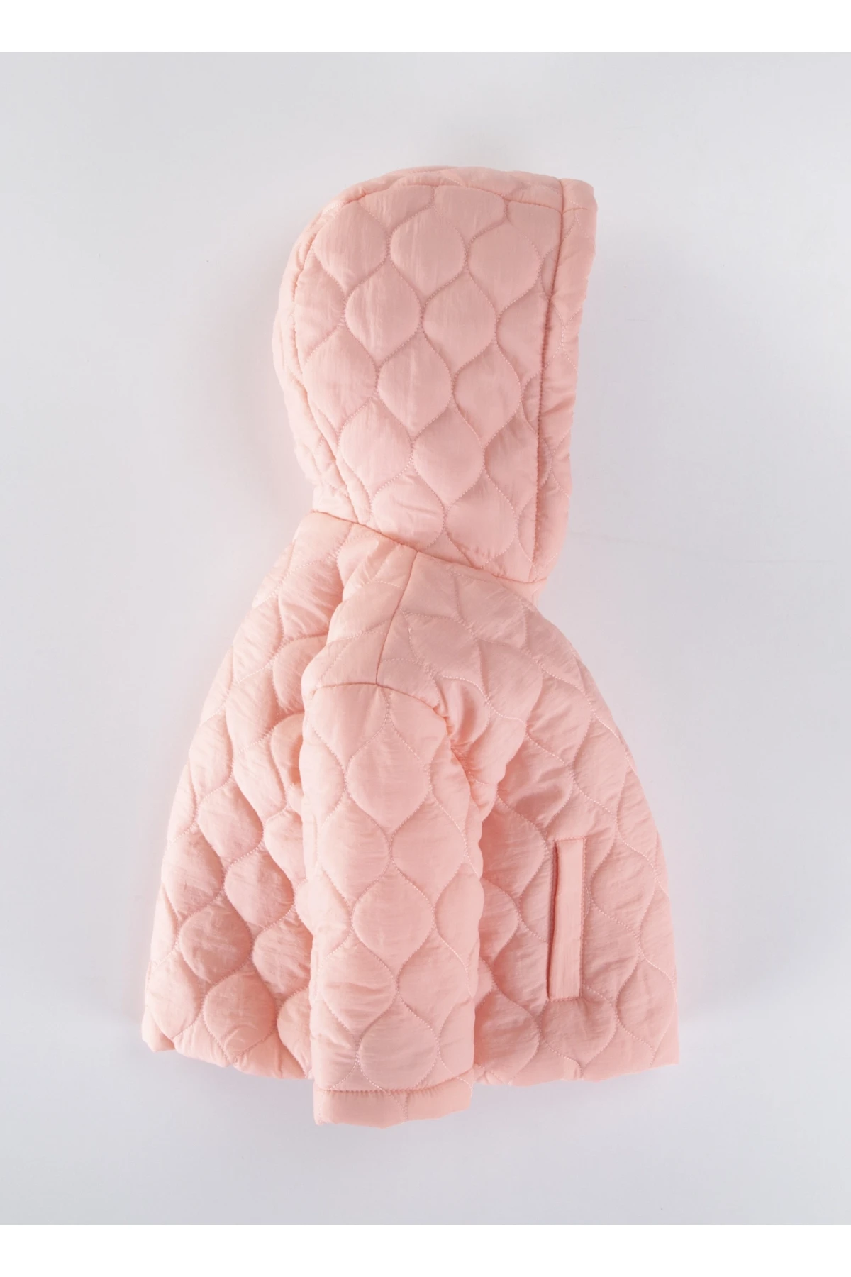 Çocuk Açık Pembe Çift Cepli 1-5 Yaş Kışlık İçi Polar Astarlı Kapüşonlu Şişme Mont HZL24W-MDM1501281