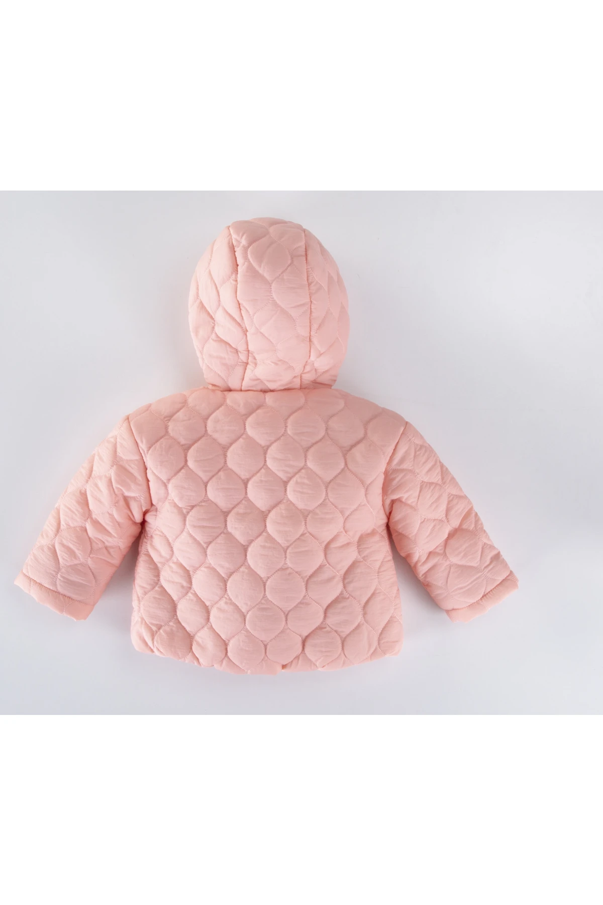 Çocuk Açık Pembe Çift Cepli 1-5 Yaş Kışlık İçi Polar Astarlı Kapüşonlu Şişme Mont HZL24W-MDM1501281