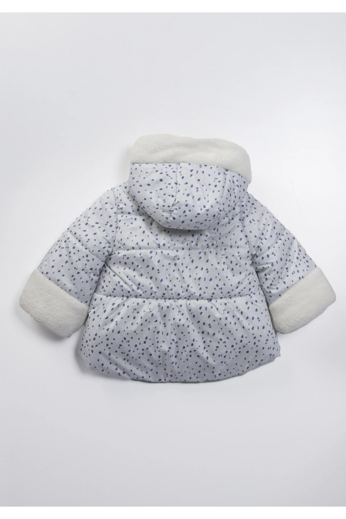 Çocuk Ekru 1-5 Yaş Kışlık İçi Polar Astarlı Kapüşonlu Şişme Mont HZL24W-MDM1223621