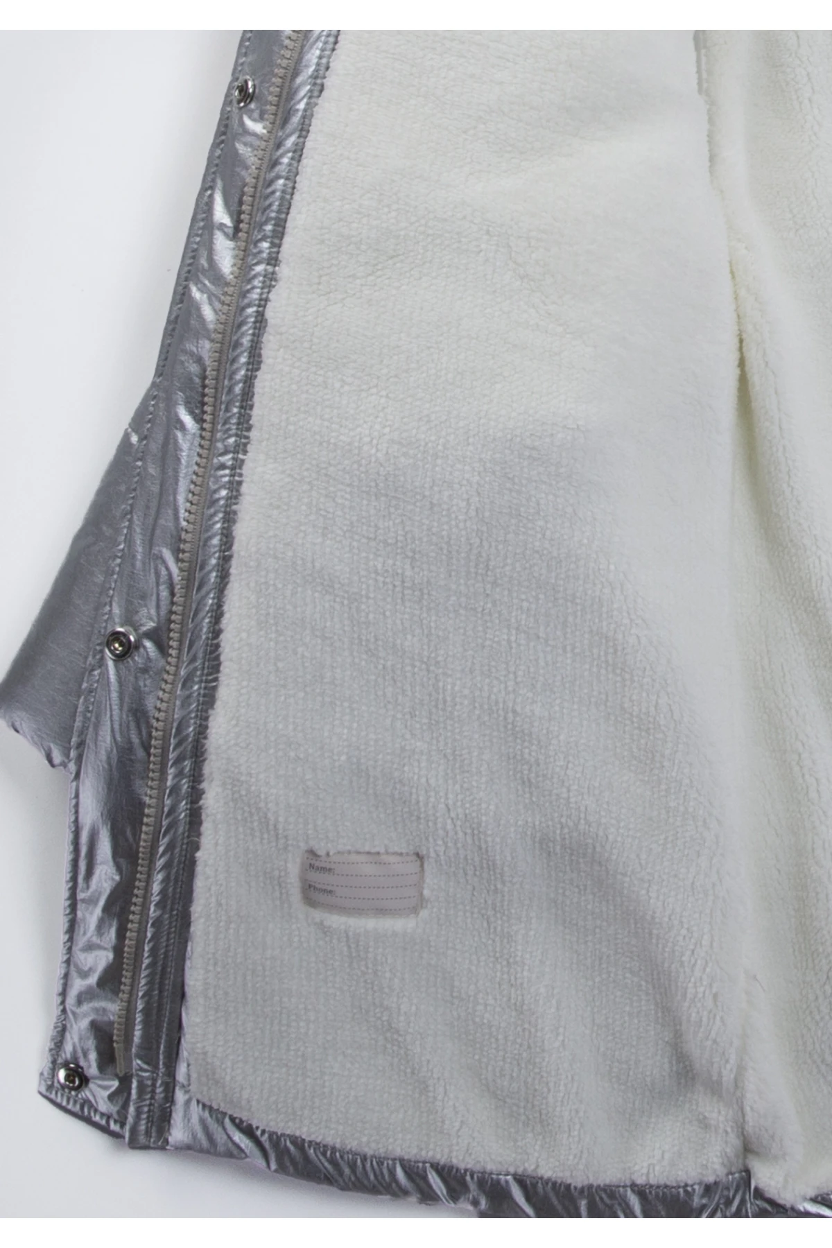 Çocuk Gri Çift Cepli 6-9 Yaş Kışlık İçi Polar Astarlı Kapüşonü Kürklü Şişme Mont HZL24W-MDM1223761