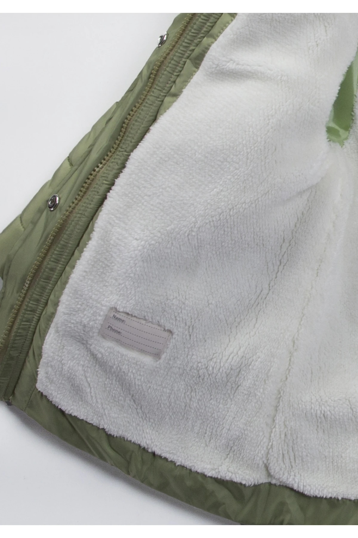 Çocuk Haki Çift Cepli  2-5 Yaş Kışlık İçi Polar Astarlı Kapüşonlu Şişme Mont HZL24W-MDM1223601