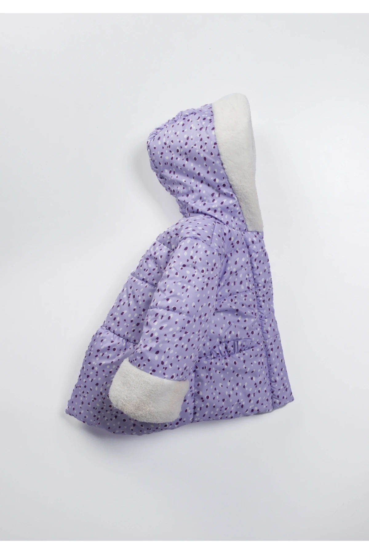 Çocuk Lila 1-5 Yaş Kışlık İçi Polar Astarlı Kapüşonlu Şişme Mont HZL24W-MDM1223621