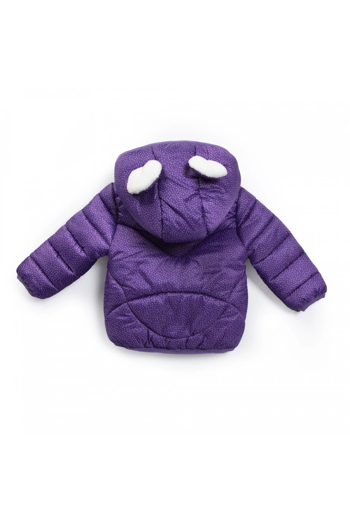 Çocuk Mor Hayvan Temalı Kaban 1-5 Yaş Kışlık Şişme İçi Polar Astarlı Kapüşonlu Mont HZL24W-MDM1223721