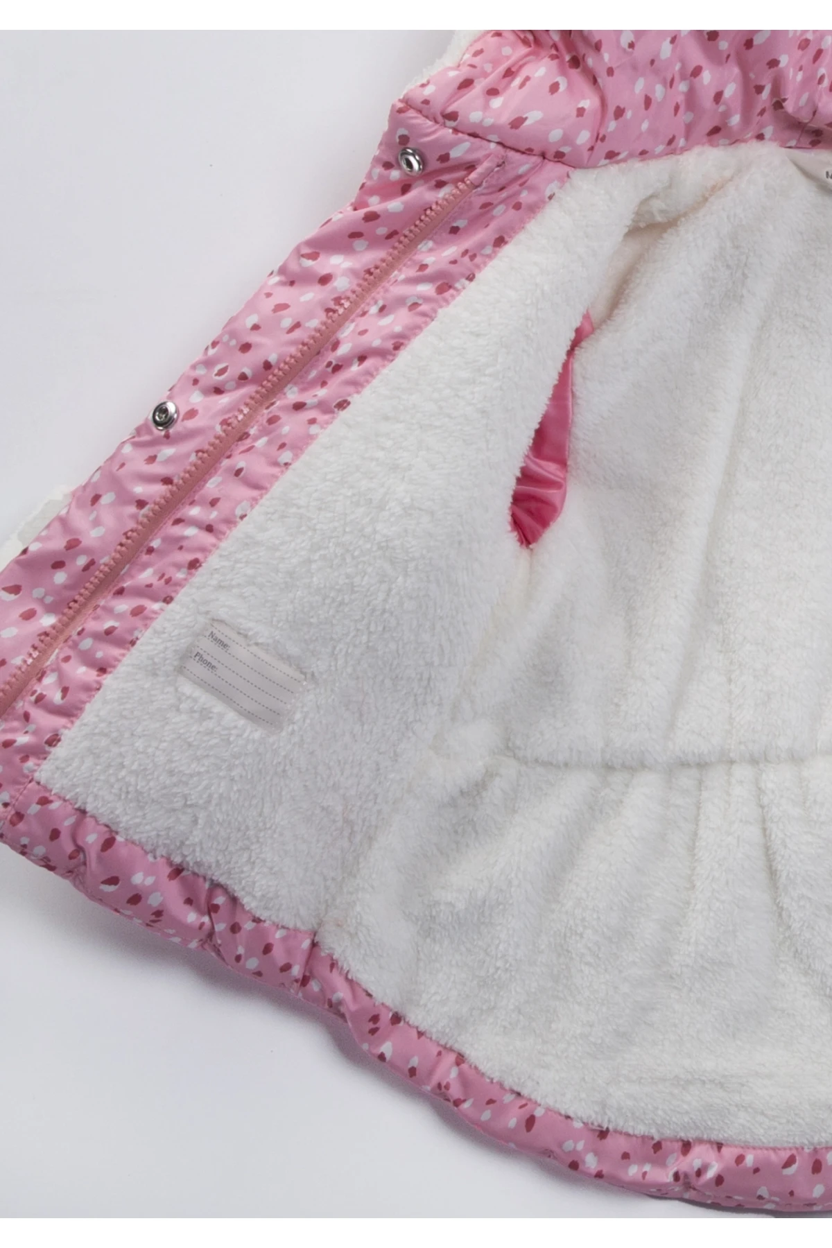 Çocuk Pembe 1-5 Yaş Kışlık İçi Polar Astarlı Kapüşonlu Şişme Mont HZL24W-MDM1223621