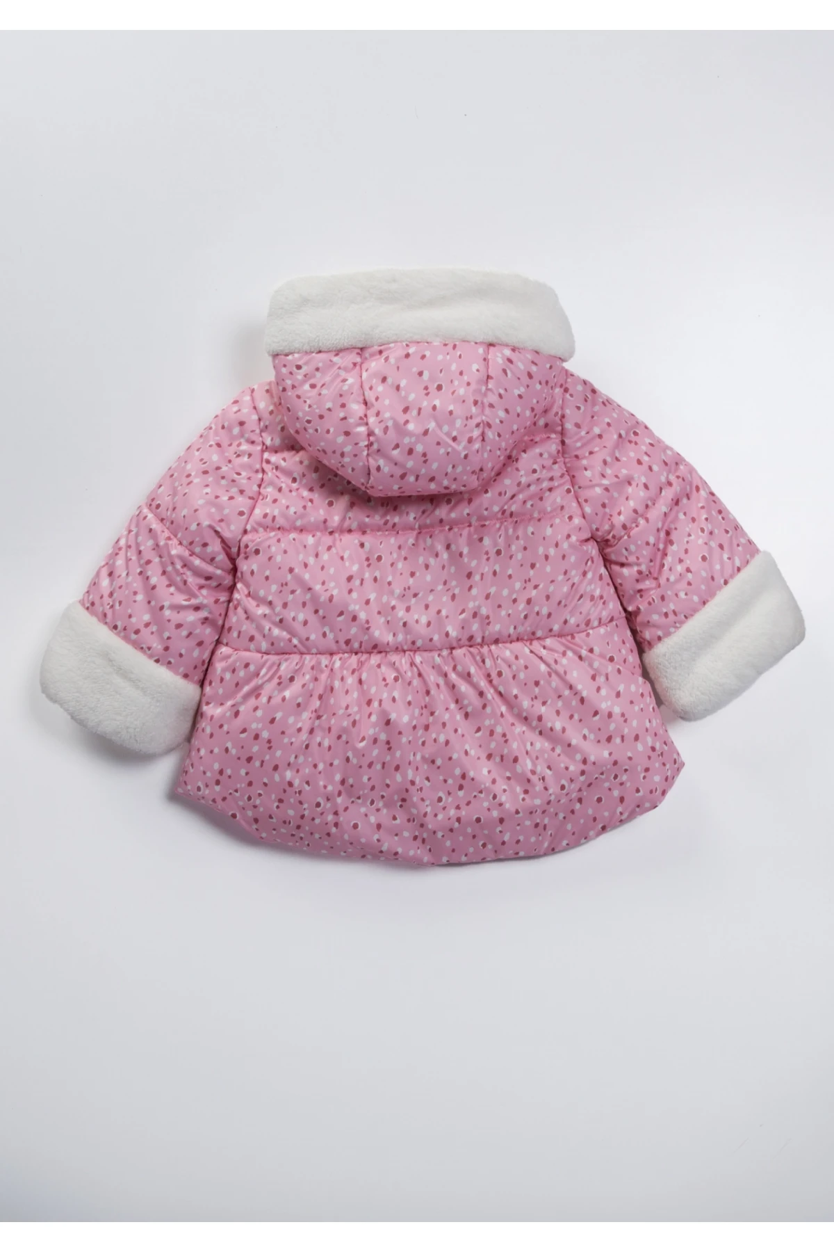 Çocuk Pembe 1-5 Yaş Kışlık İçi Polar Astarlı Kapüşonlu Şişme Mont HZL24W-MDM1223621