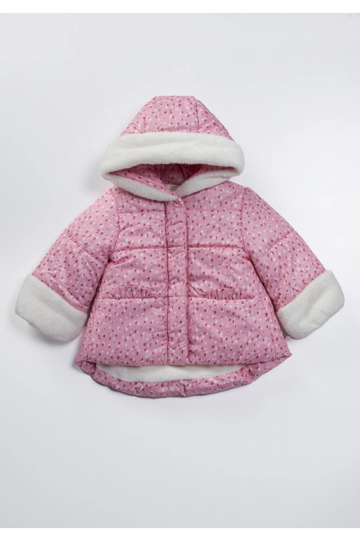 Çocuk Pembe 1-5 Yaş Kışlık İçi Polar Astarlı Kapüşonlu Şişme Mont HZL24W-MDM1223621