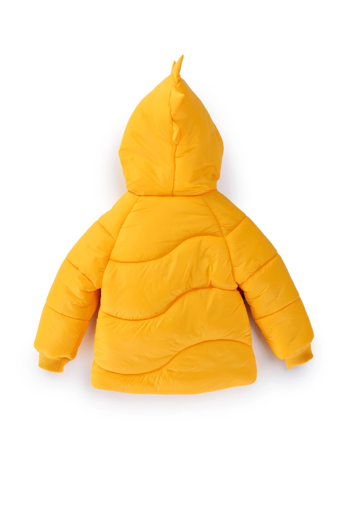 Çocuk Sarı Timsah Temalı 1-5 Yaş Kışlık İçi Polar Astarlı Kapüşonlu Şişme Mont HZL24W-MDM1513061