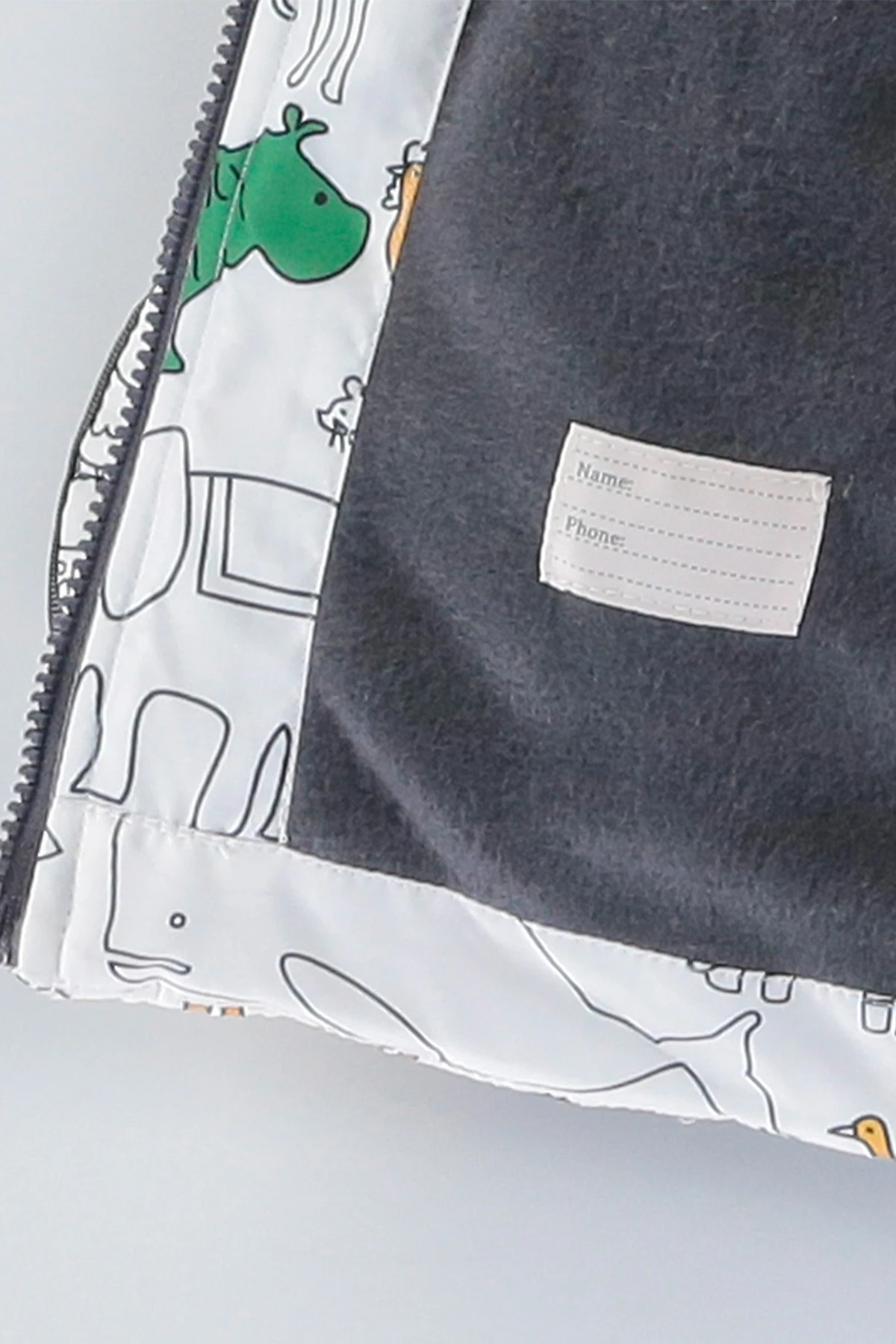 Erkek Çocuk Beyaz Hayvan Baskılı 1-5 Yaş Kışlık İçi Polar Astarlı Kapüşonlu Şişme Mont HZL24W-MDM1513131