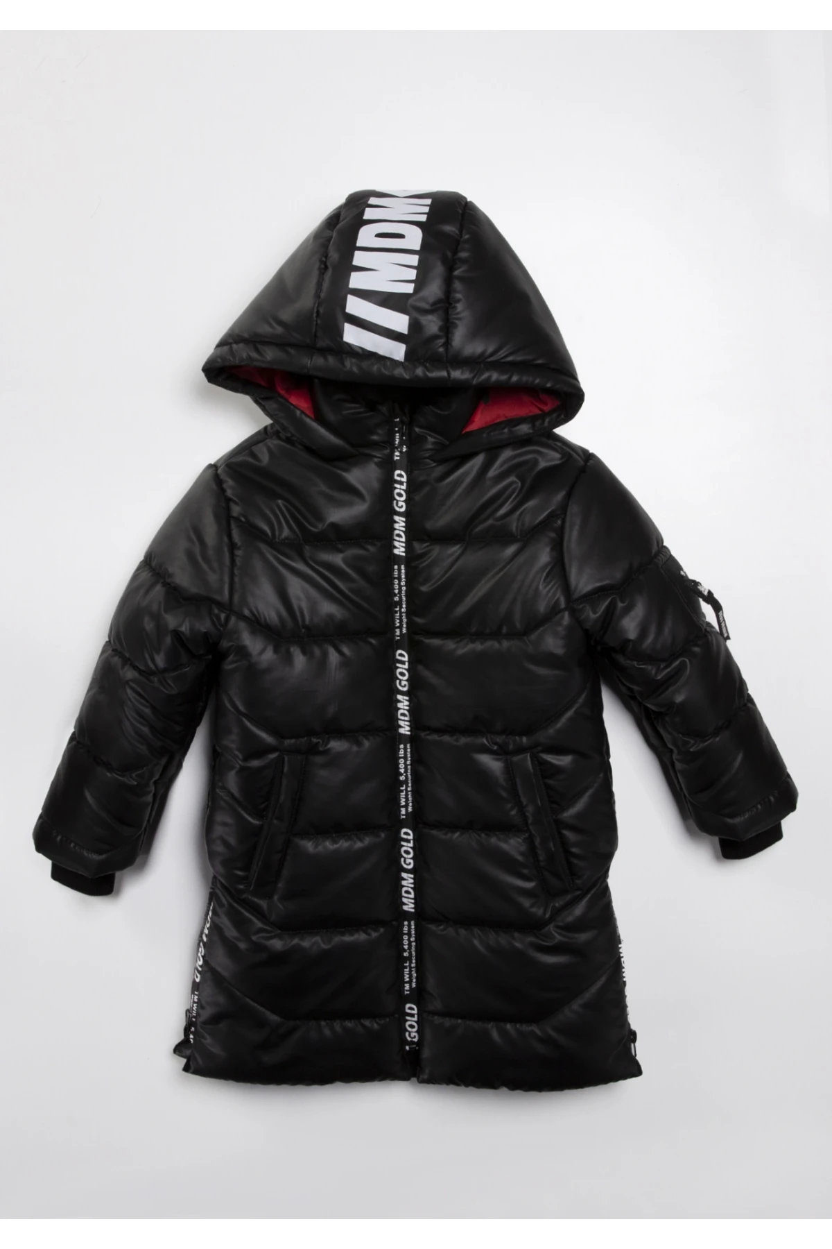Erkek Çocuk Siyah Çift Cepli 6-13 Yaş Kışlık  Astarlı Kapüşonlu Şişme Mont HZL24W-MDM1224201