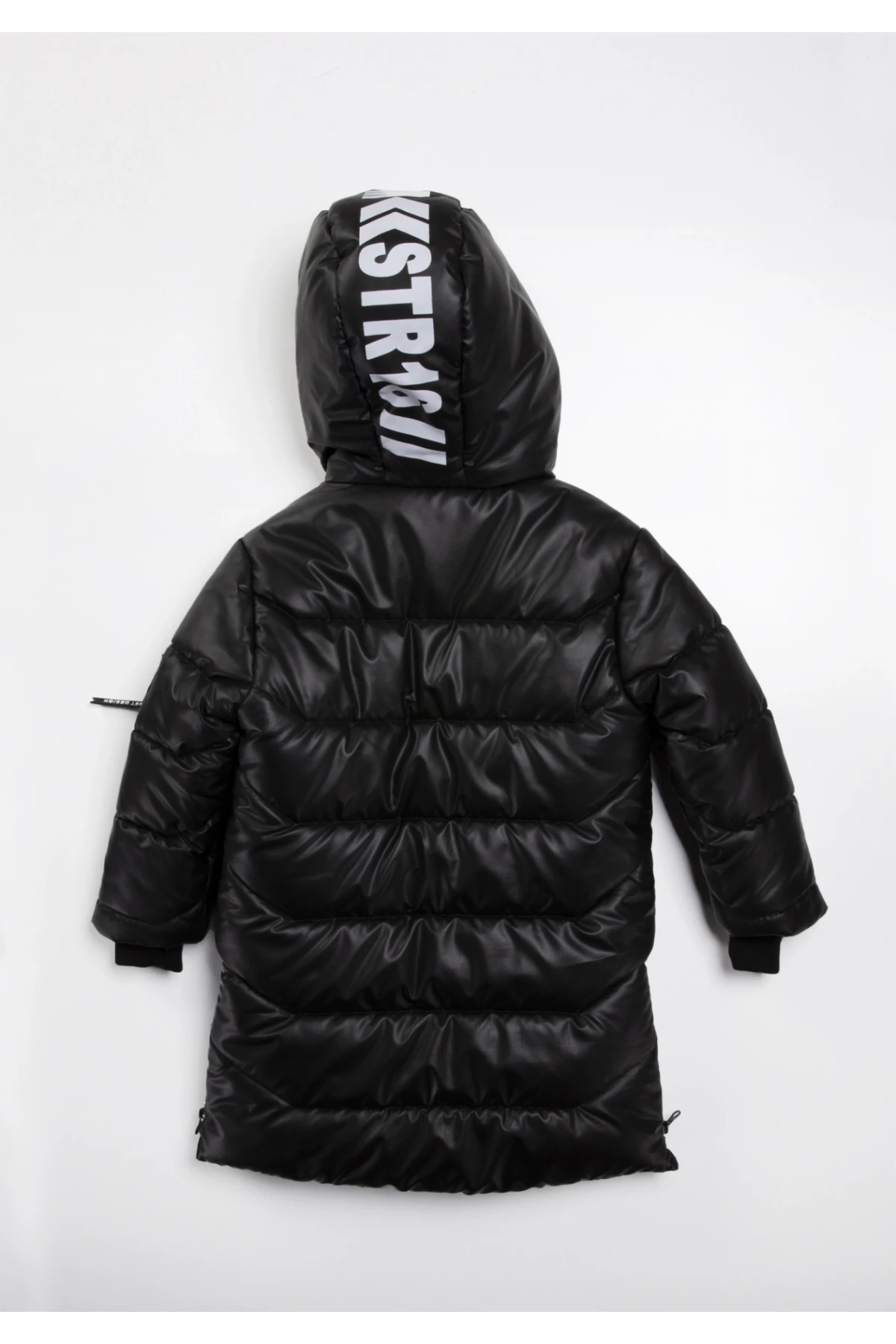 Erkek Çocuk Siyah Çift Cepli 6-13 Yaş Kışlık  Astarlı Kapüşonlu Şişme Mont HZL24W-MDM1224201