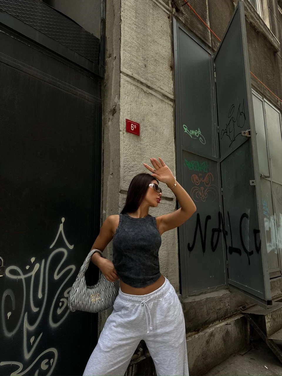 Kadın Siyah Bisiklet Yaka Yıkama Efektli Fitilli Kaşkorse Atlet Tşhirt HZL24S-VL1241081