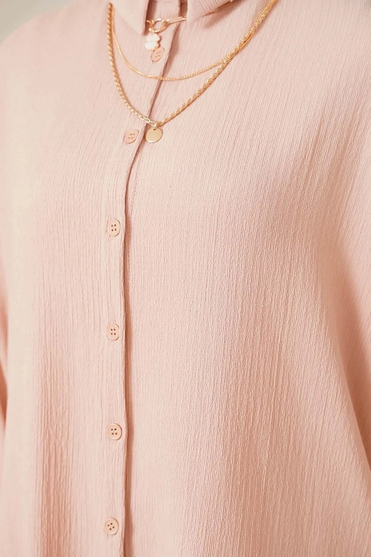 Kadın Tesettür Bej Geniş Kalıp Alt-Üst İkili Örme Takım HZL24W-BD158581