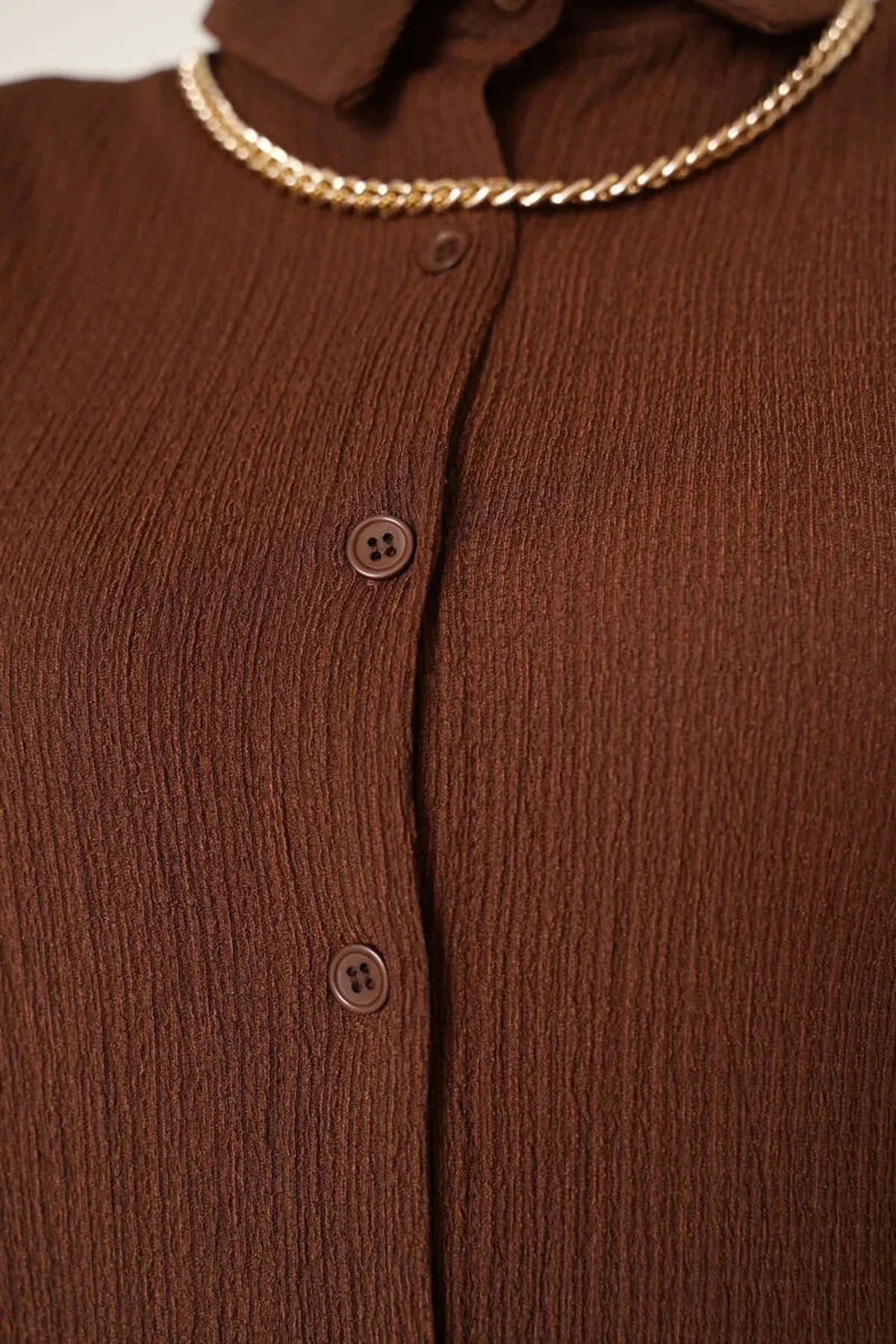 Kadın Tesettür Çikolata Geniş Kalıp Alt-Üst İkili Örme Takım HZL24W-BD158581