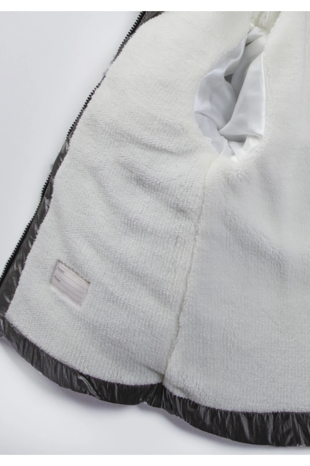 Kız Çocuk Füme Çift Cepli 2-9 Yaş Kışlık İçi Polar Astarlı Kapüşonu Kürklü Şişme Mont HZL24W-MDM1224001