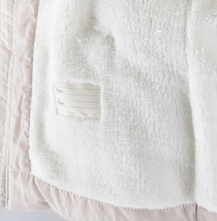 Kız Çocuk Krem Hayvan Temalı 9-24 Ay Kışlık İçi Polar Astarlı Kapüşonlu Şişme Mont HZL24W-MDM1501131