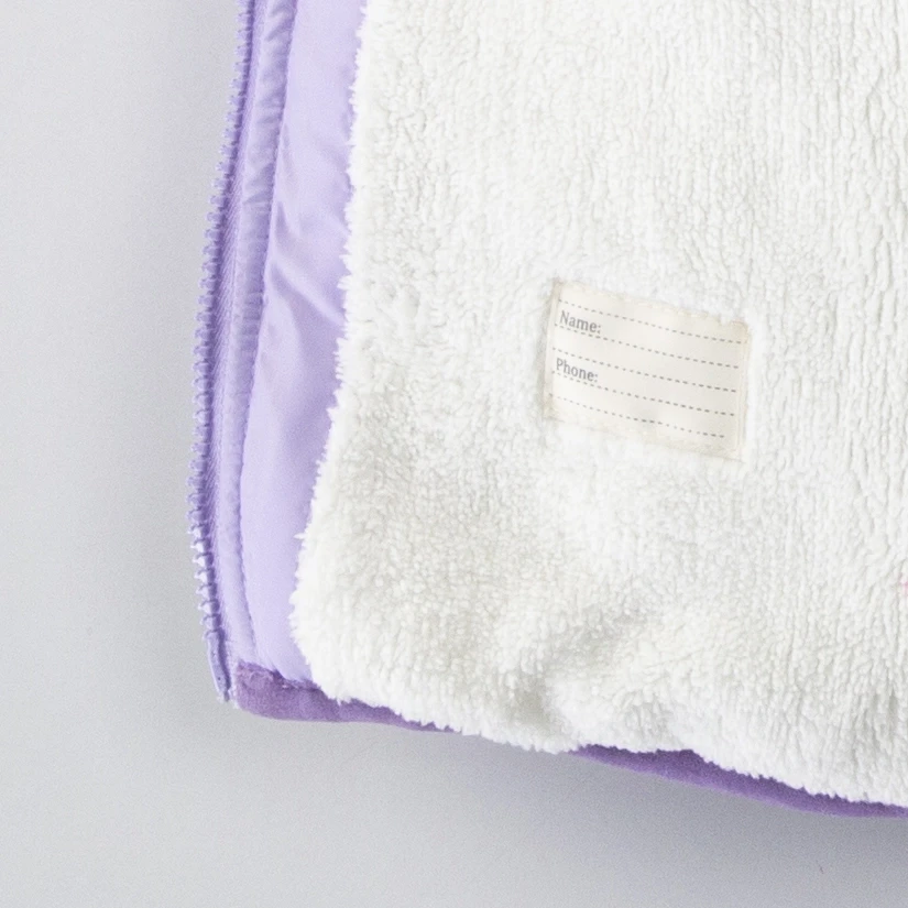 Kız Çocuk Lila Hayvan Temalı 1-5 Yaş Kışlık İçi Polar Astarlı Kapüşonlu Şişme Mont HZL24W-MDM1501261