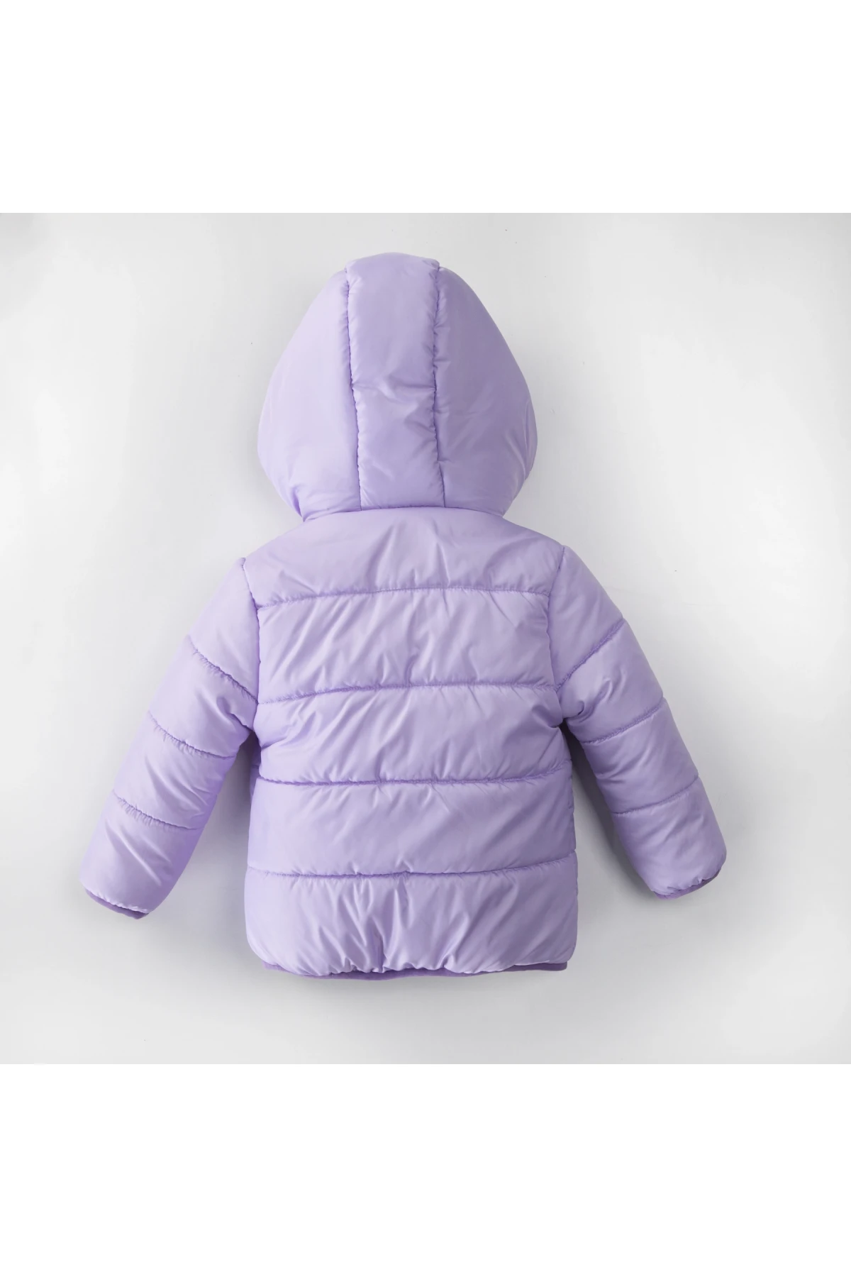 Kız Çocuk Lila Hayvan Temalı 1-5 Yaş Kışlık İçi Polar Astarlı Kapüşonlu Şişme Mont HZL24W-MDM1501261