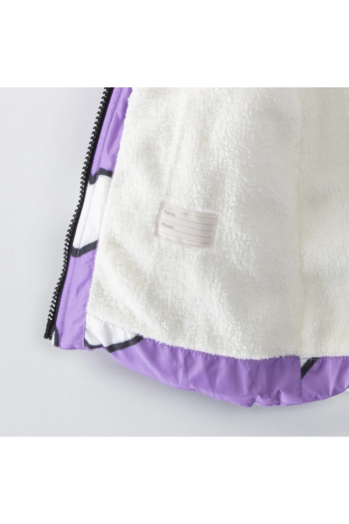 Kız Çocuk Lila Kalpli 1-5 Yaş Kışlık İçi Polar Astarlı Kapüşonlu Şişme Mont HZL24W-MDM1501171