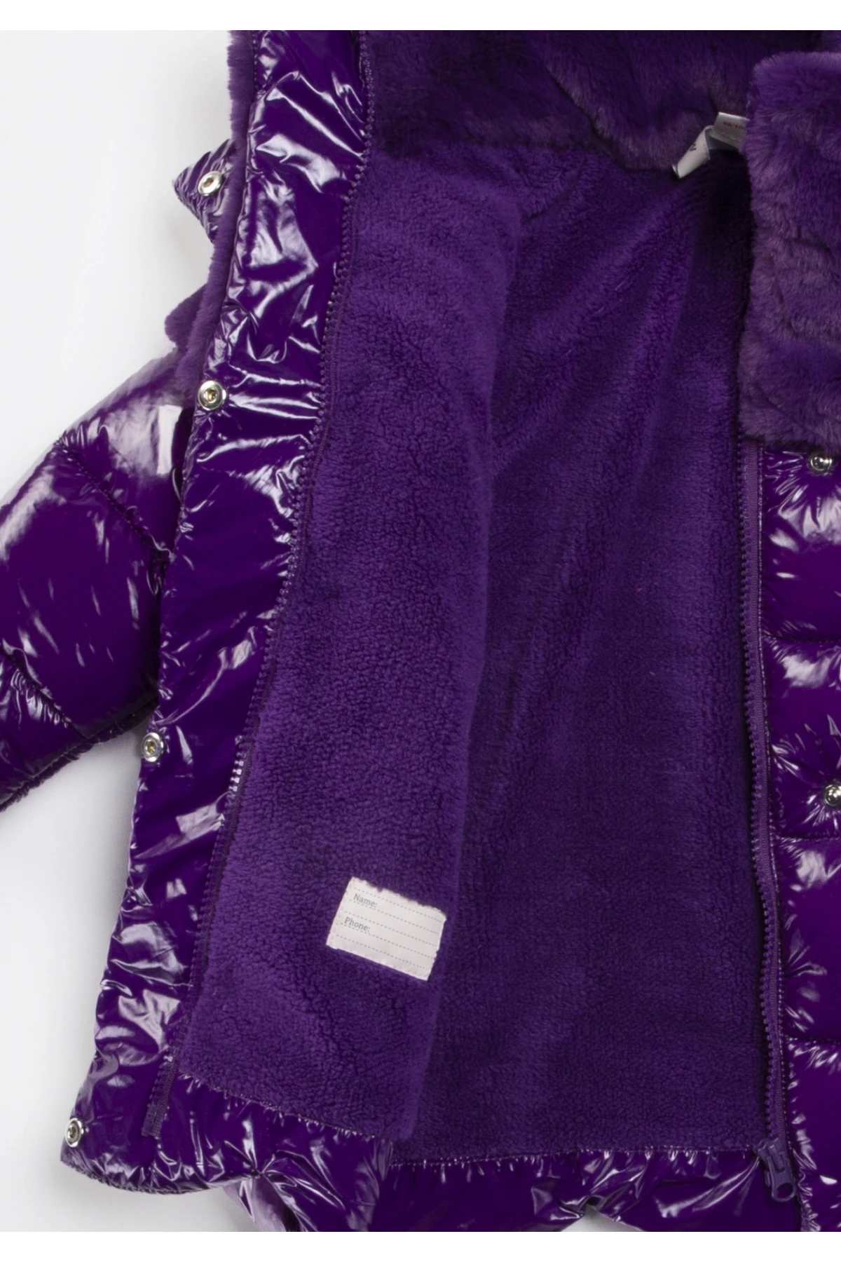Kız Çocuk Mor Çift Cepli 2-9 Yaş Kışlık İçi Astarlı Kapüşonlu Şişme Mont HZL24W-MDM1224531