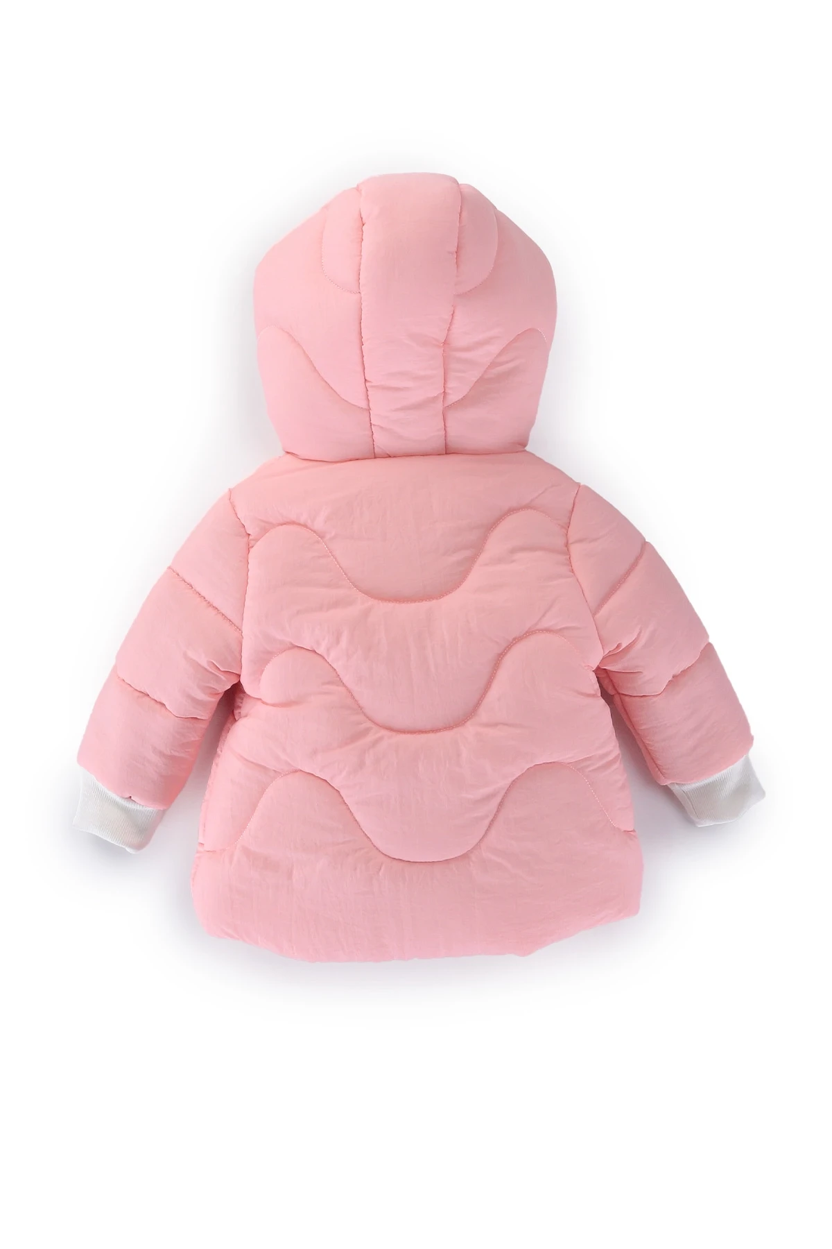 Kız Çocuk Pembe Hayvan Temalı 9-24 Ay Kışlık İçi Polar Astarlı Kapüşonlu Şişme Mont HZL24W-MDM1501131