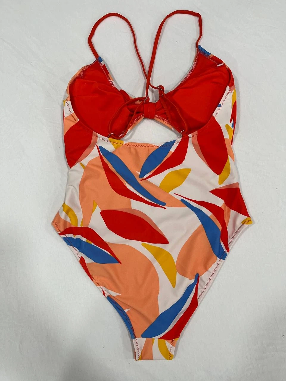 Kadın Çok Renkli Tropikal Desenli Astarlı Mayokini HZL25S-AR1824