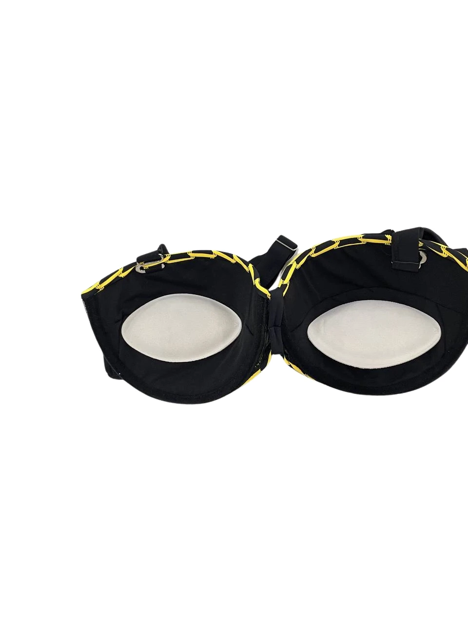 Kadın Sarı Zincir Desenli Büyük Beden Astarlı Siyah Bikini Takım HZL25S-LC3303