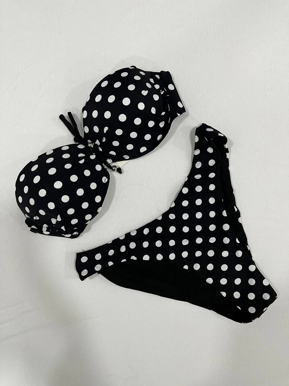 Kadın Siyah Puantiyeli Astarlı Bikini Takım HZL25S-LC2223