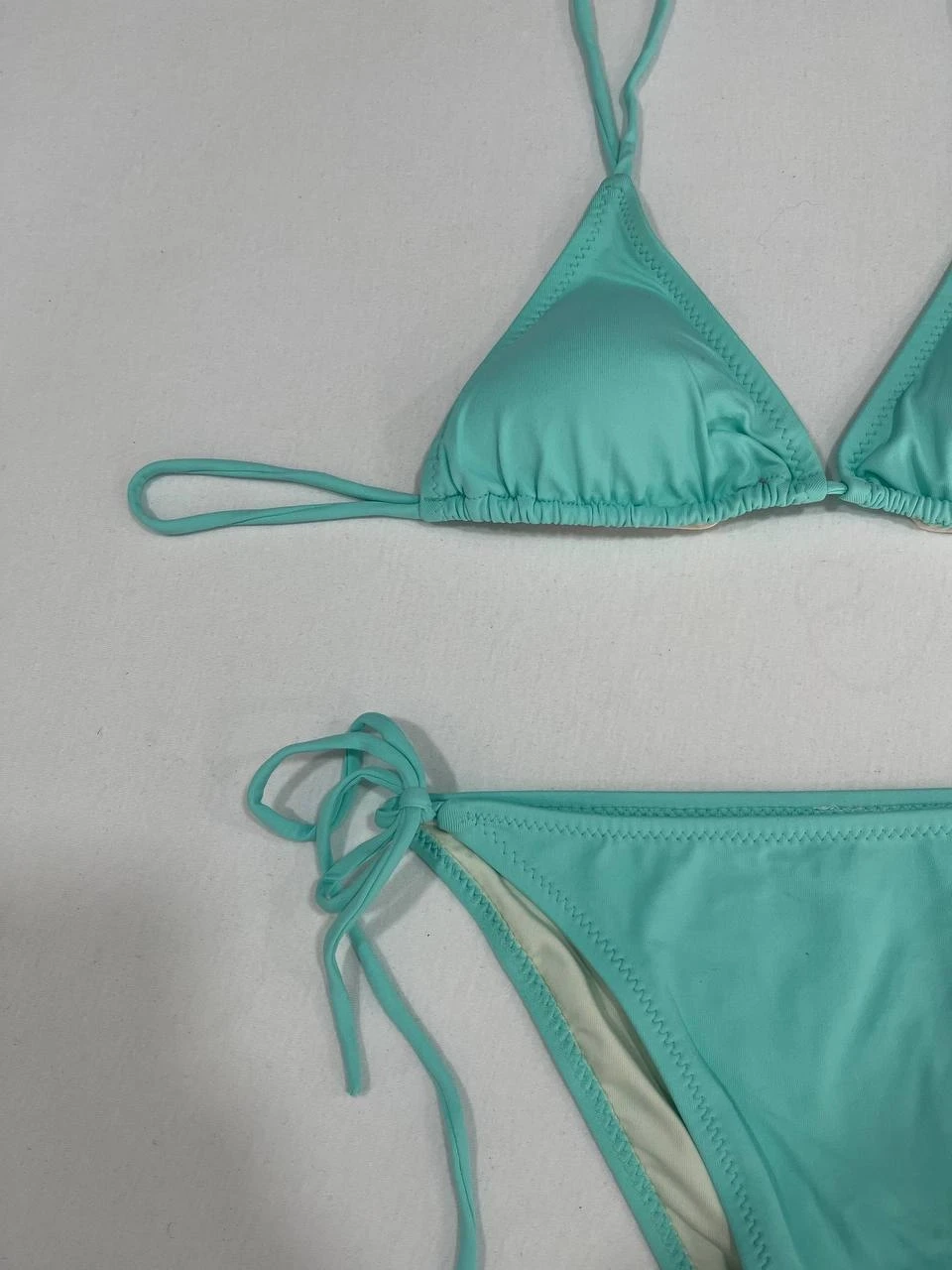 Kadın Su Yeşili Boyundan İp Bağlamalı Üçgen Bikini Takımı HZL25S-LC5005
