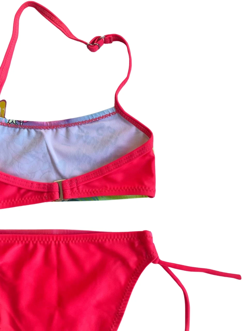 Kız Çocuk Neon Pembe Desenli  2-8 Yaş Straplez Bikini Takım HZL24S-LC3652