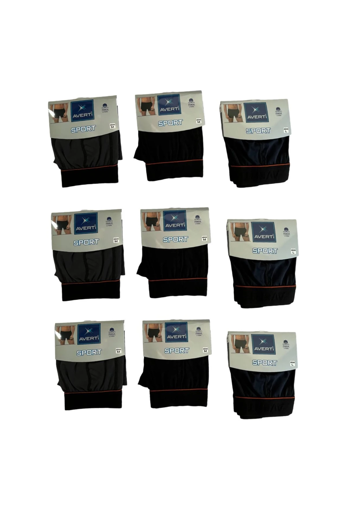 Erkek 9Lu Likralı Pamuklu Sport Model Boxer HZL25S-AV02