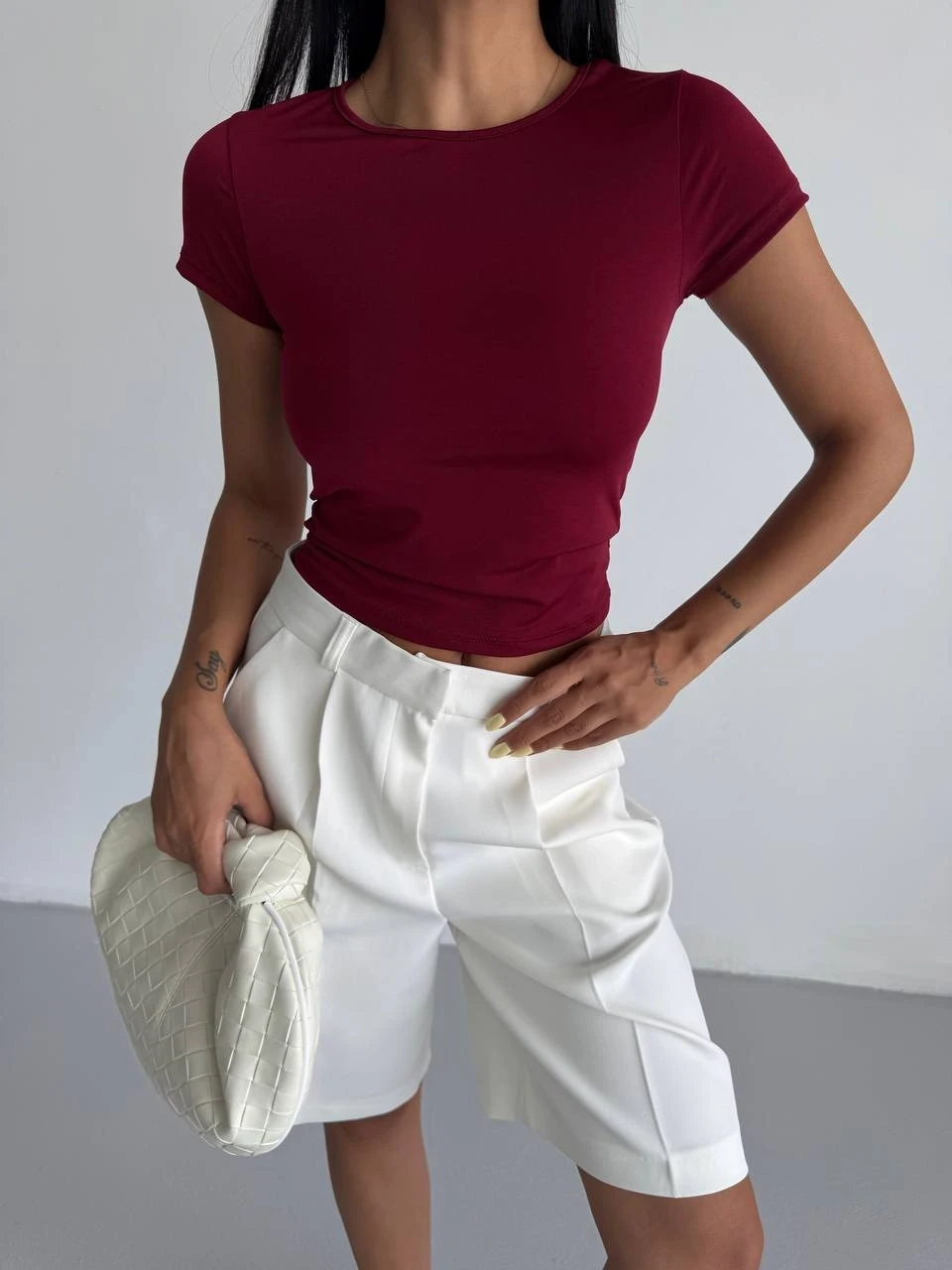 Kadın Bordo Bisiklet Yaka Sandy Bluz HZL25S-FRY123191