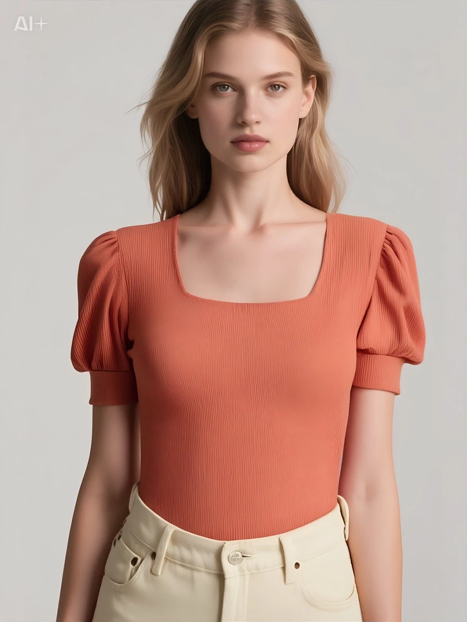 Kadın Gül Kurusu Kare Yaka Örme Bluz HZL22W-BD104091