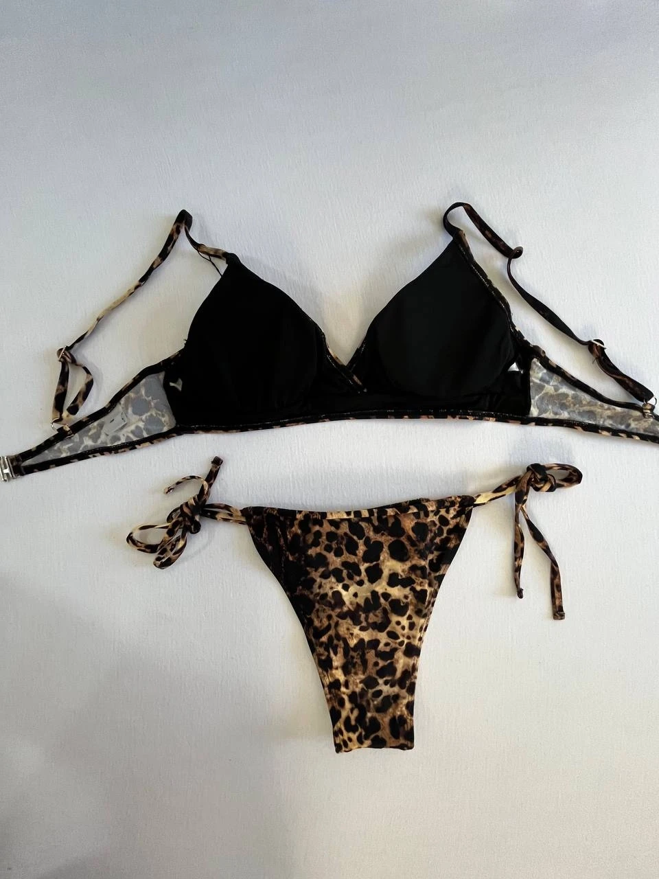 Kadın Kahverengi Leopar Desen Bikini Takımı HZL25S-LC3119