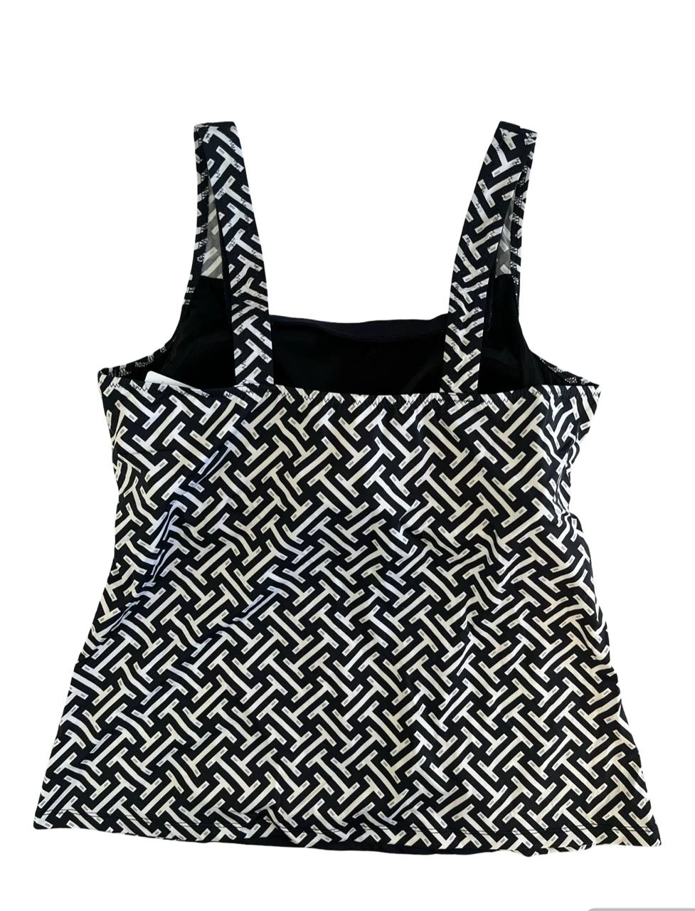 Kadın Lacivert Beyaz Desenli Şortlu Tankini HZL25S-AR1801