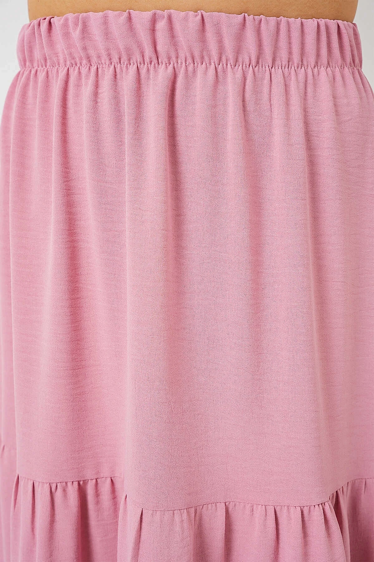 Kadın Pudra Beli Lastikli Ayrobin Uzun Etek HZL25S-BD180481