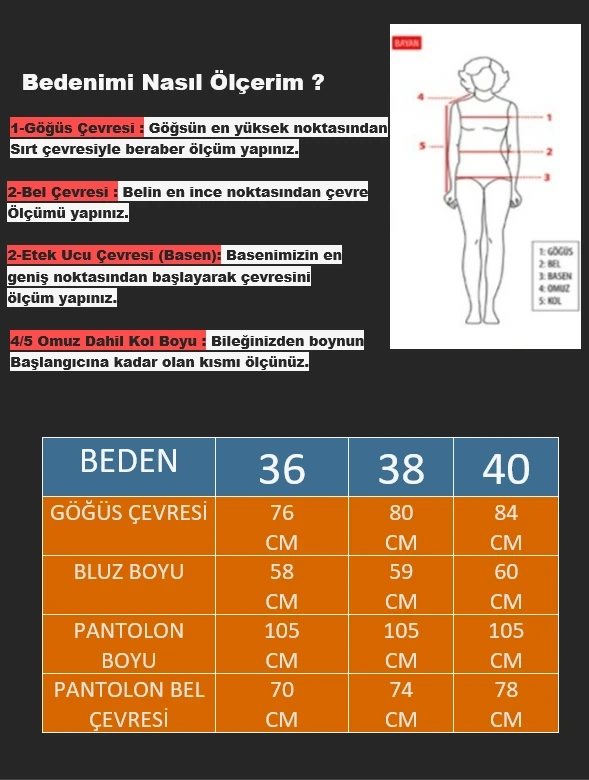 Kadın Siyah Çizgili Önü Fermuarlı Bluz Pantolon İkili Takım HZL25S-ZK13691