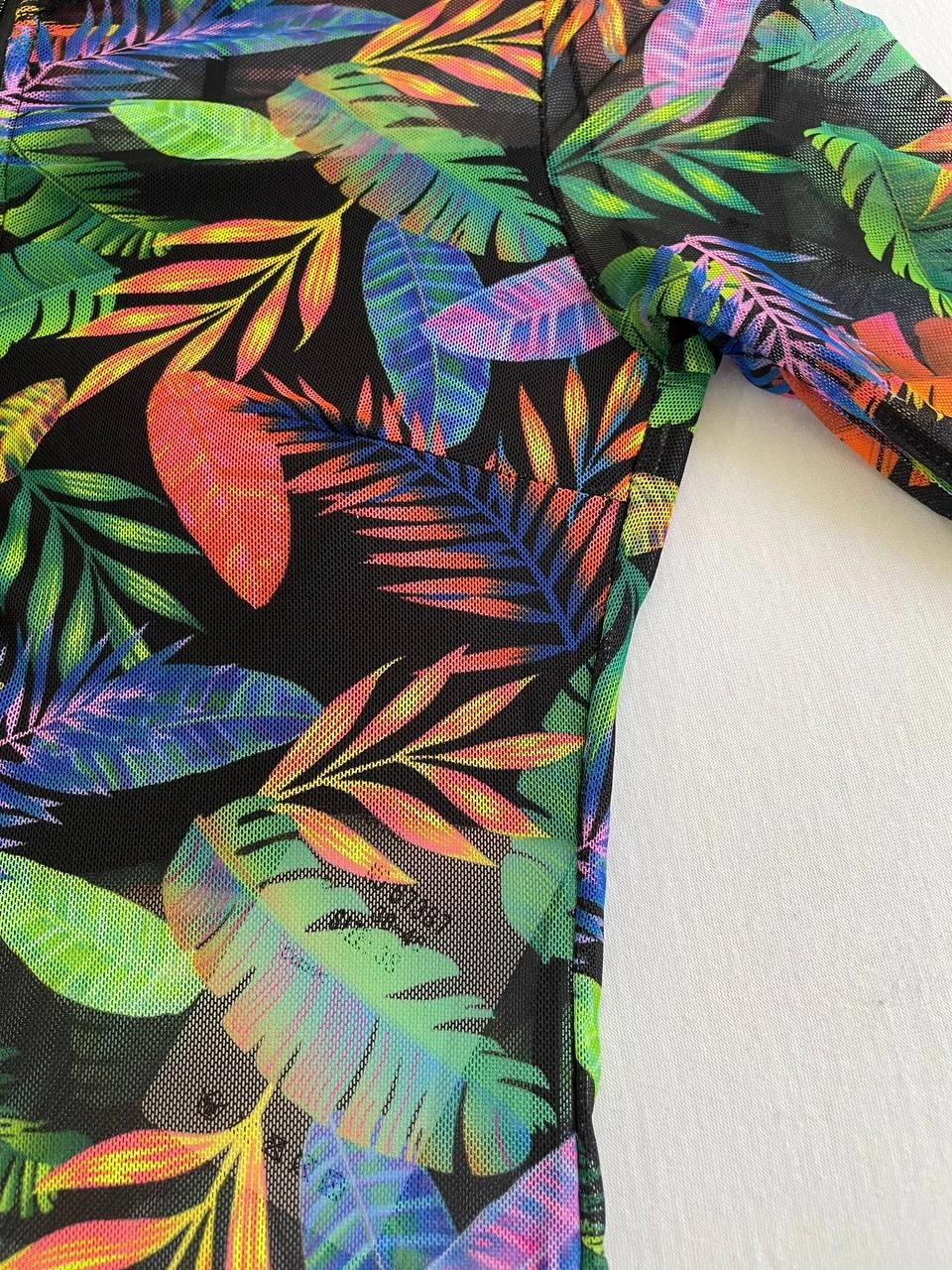 Kadın Siyah Çok Renkli Tül Yüzücü Mayo HZL25S-LC67387