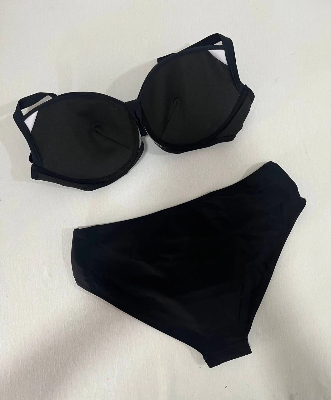 Kadın Siyah Taş İşlemeli Astarlı Büyük Beden Bikini Takımı HZL25S-LC01