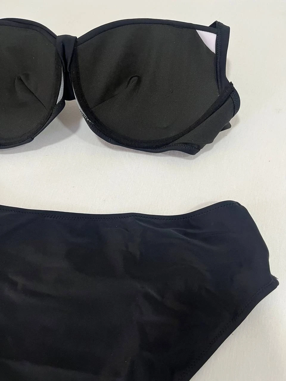 Kadın Siyah Taş İşlemeli Astarlı Büyük Beden Bikini Takımı HZL25S-LC01