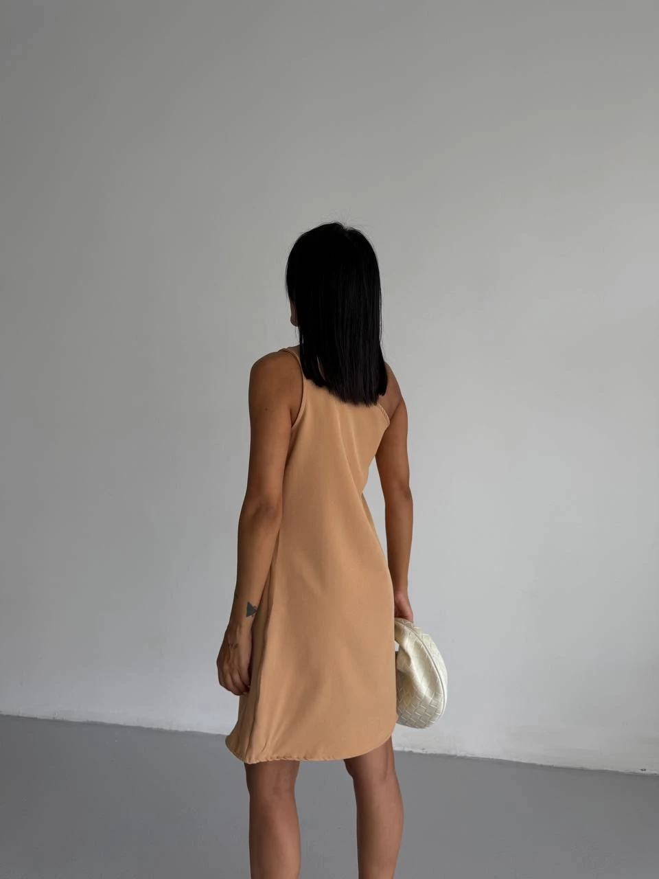 Kadın Vizon Tek Omuz Mini Elbise HZL25S-FRY121791