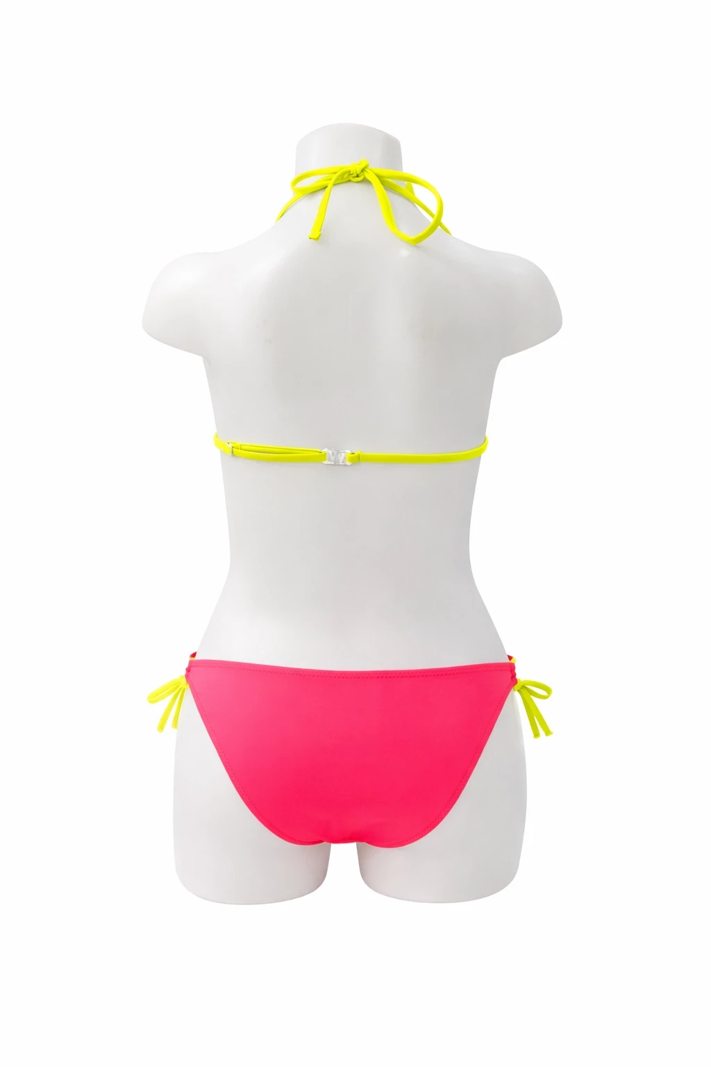 Kız Çocuk Mavi Pembe Flamingo Glow Desenli  6-14 Yaş Üçgen Bikini Takım HZL26S-LC19018